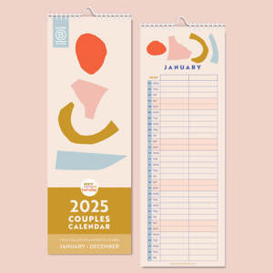 Good Tuesday 2025 Couples Calendar Abstract Shapes 2 Columns